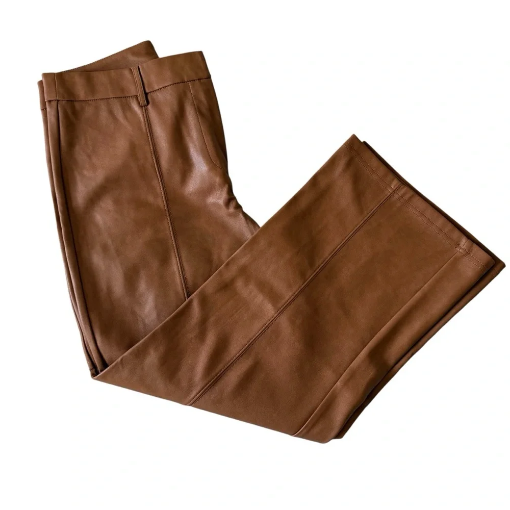 Faux Leather Wide Leg Cropped Pants - Picture 4 of 4